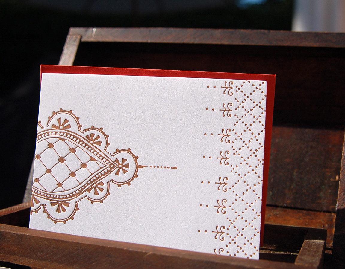 Henna No. 1 Letterpress Cards, set of 6