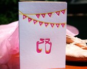 Letterpress Birthday Invitations, Ballet - set of 8