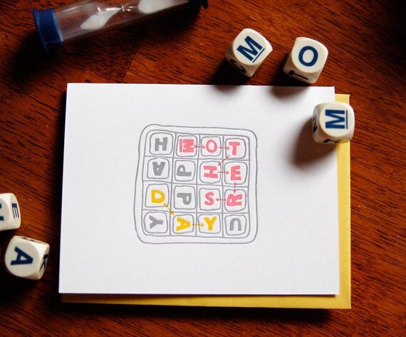 Letterpress Mother's Day Card, Word Lover