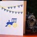 Letterpress Birthday Invitations, Train - set of 8