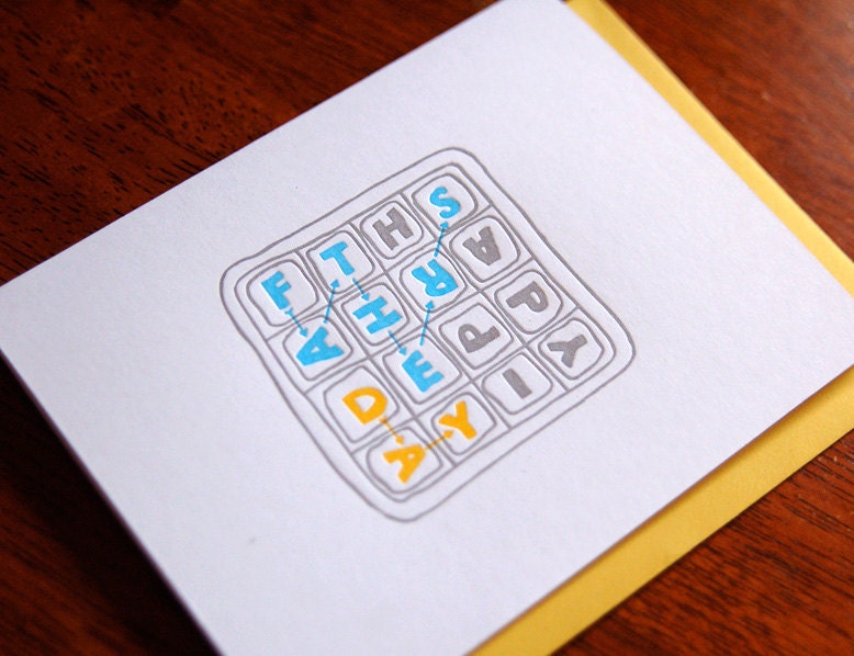 Letterpress Father's Day Card, Word Lover