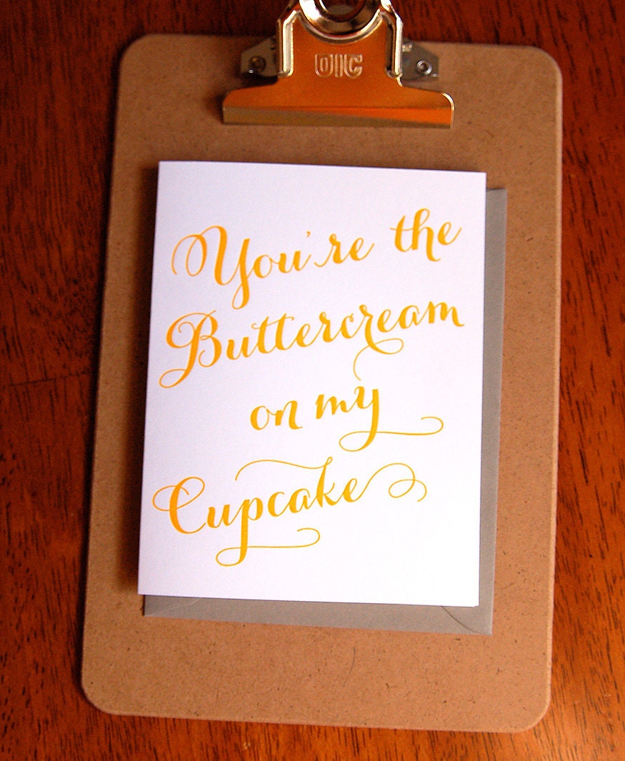 Buttercream on my Cupcake - Letterpress card