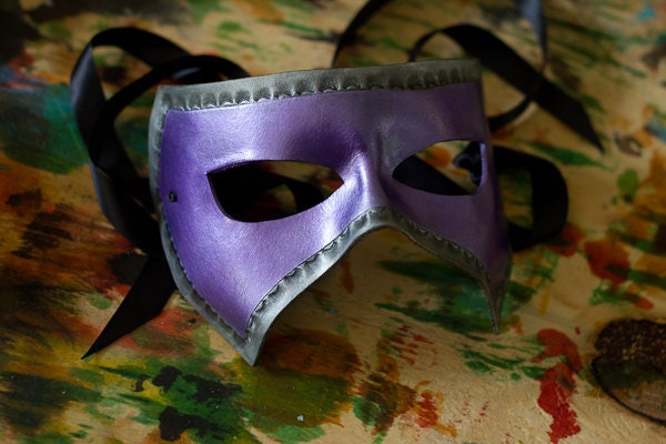 Purple and Silver Masquerade Mask