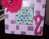 Hand Painted Checkered Square Picture Frame