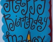 Hand Painted Customized LARGE Striped Birthday Banner