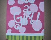 Hand Painted Its A Girl Banner
