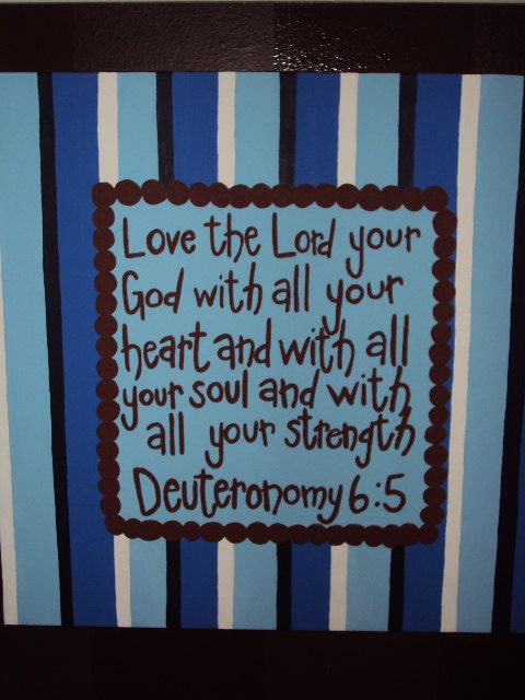 Hand Painted 24"x24" Stripe Polka Dot Painting