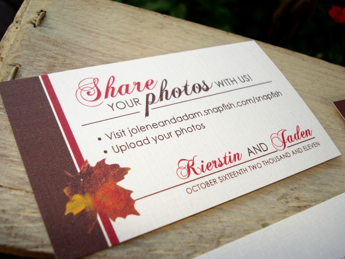 AUTUMN Wedding Photo Share Cards