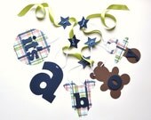 Baby shower banners decorations navy blue and green plaid it's a boy banner by ParkersPrints on Etsy Il_170x135