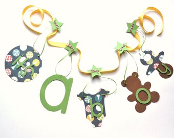 It's a boy baby shower decorations navy blue yellow and green by ParkersPrints on Etsy