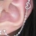 Sterling Silver Plain Heart Cartilage Double Earring