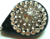 Clear Rhinestone and  Swarovski Crystal Embellished Twist-Free Swivel-Back ID Badge Reel