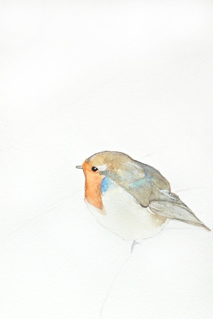 Hush Now - Limited Edition - Print 7/50 - 5x7 Giclee Print - Bird Watercolor Print