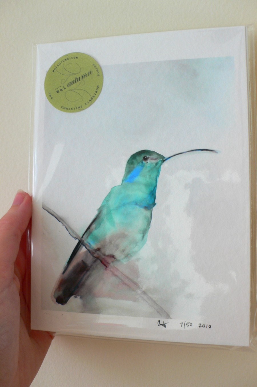 Hush Now - Limited Edition - Print 7/50 - 5x7 Giclee Print - Bird Watercolor Print