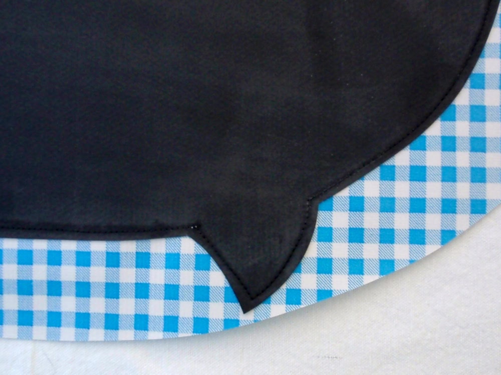 Chalk Cloth Place Mat - Speech Bubble on Blue Gingham
