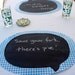 Chalk Cloth Place Mat - Speech Bubble on Blue Gingham
