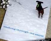 Dachshund Winter Holiday Card Dashing Through the Snow