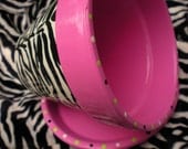 Zebra Print Hand Painted Flower Pots