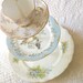 Alice Meets 3 Little Birds Vintage Tiered Light Blue China Stand for Cupcakes, Weddings, or Afternoon Tea
