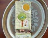 Mini Ornamental Wall Hanging - Quilted - Gnome by Heather Ross - Mushroom - Applique - "GNOME'S GARDEN"