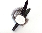 Black Tie Sand Dollar Boutonniere