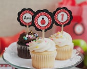 Ladybug Birthday Decorations - Ladybug Cupcake Toppers - Ladybug Theme Birthday Decorations - Ladybug Party Decorations in Red and Black Il_170x135
