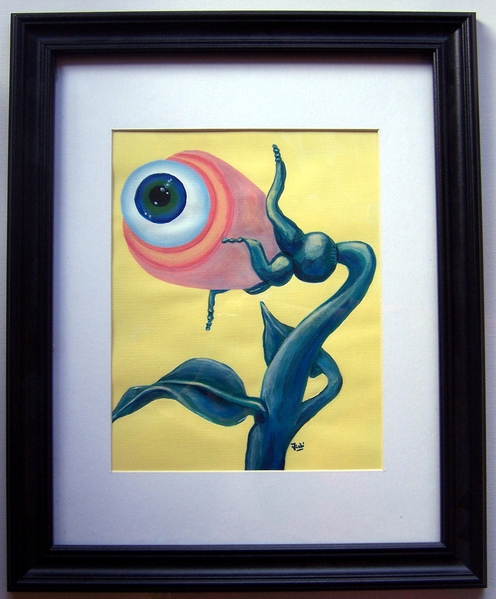 Venus Eye Snap acrylic painting sentient plant intelligent biological horticulture