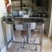 Pair Of Vintage Industrial Machine Age Metal Stools With Wheels