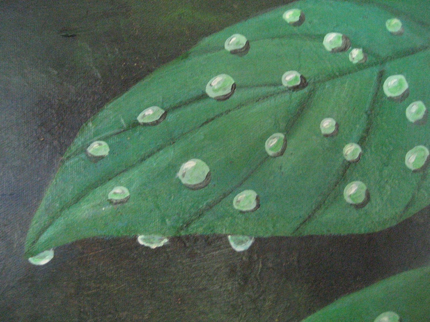 Leaf RainDrops Painting