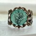 SHOP SALE- Aqua Tree Filigree Ring.  Adjustable.