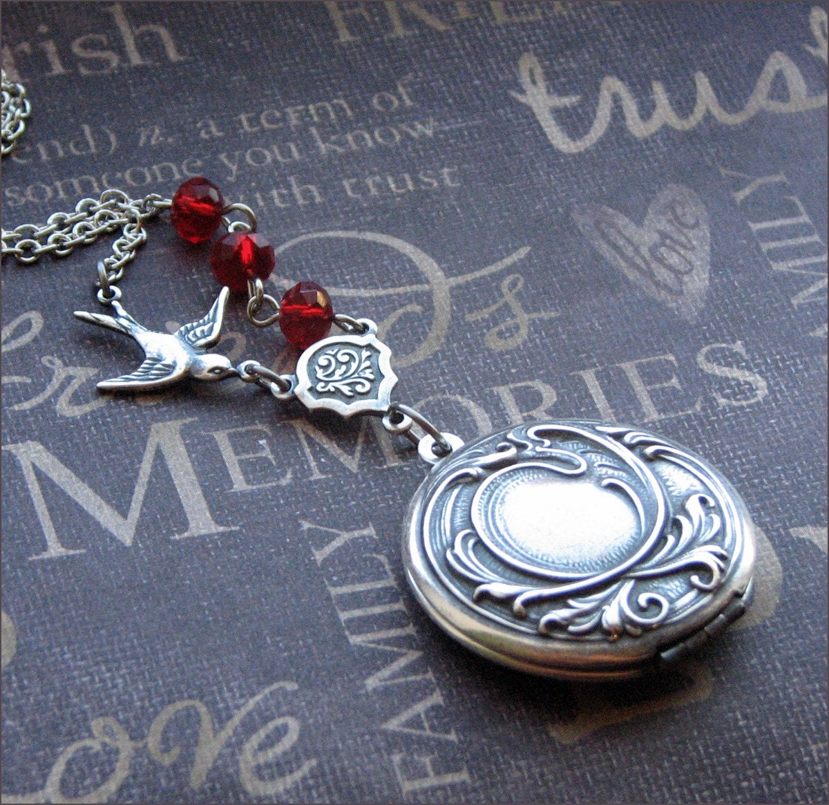 Silver Locket Necklace - Enchanted Royal Immortal - Jewelry By TheEnchantedLocket - PERFECT Wedding Anniversary Graduation Gift