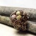 Vintaj Brass & Czech Glass Wire Wrapped Adjustable Bird Nest Ring