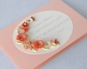 35th anniversary card, paper quilling, coral wedding