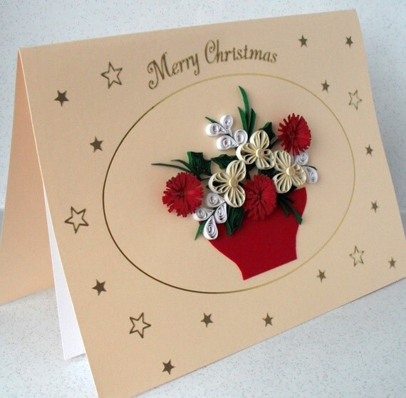 Quilled Christmas card, paper quilling