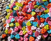 Colouful Tiny heart - fancy tone - 100 buttons Only 3.55 USD