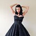 RESERVED - vintage 1950s party dress / 50s dress / black and pink / prom party dress / tulle & taffeta dress / full skirt dress