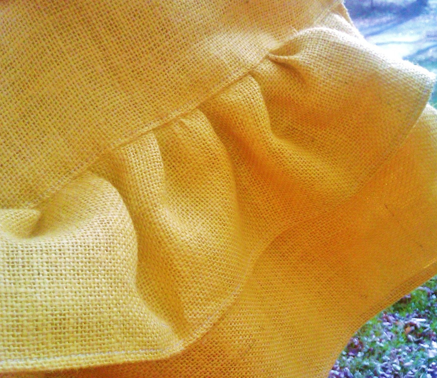 Yellow Burlap Table Runner