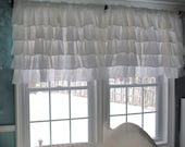 White Ruffle Curtain with Lace Trim