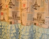 Paris A Londres Ruffled Bottom Shower Curtain