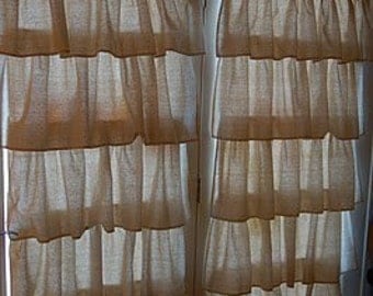 Osnaburg Ruffled Curtains