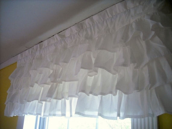 White Ruffled Valance