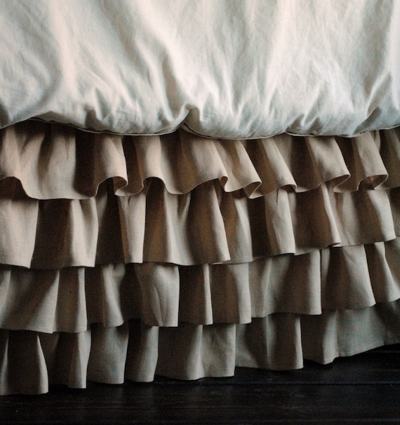 Ruffles Linen Bed Skirt for Queen or King