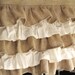 Cream and Natural Ruffled Burlap Valance