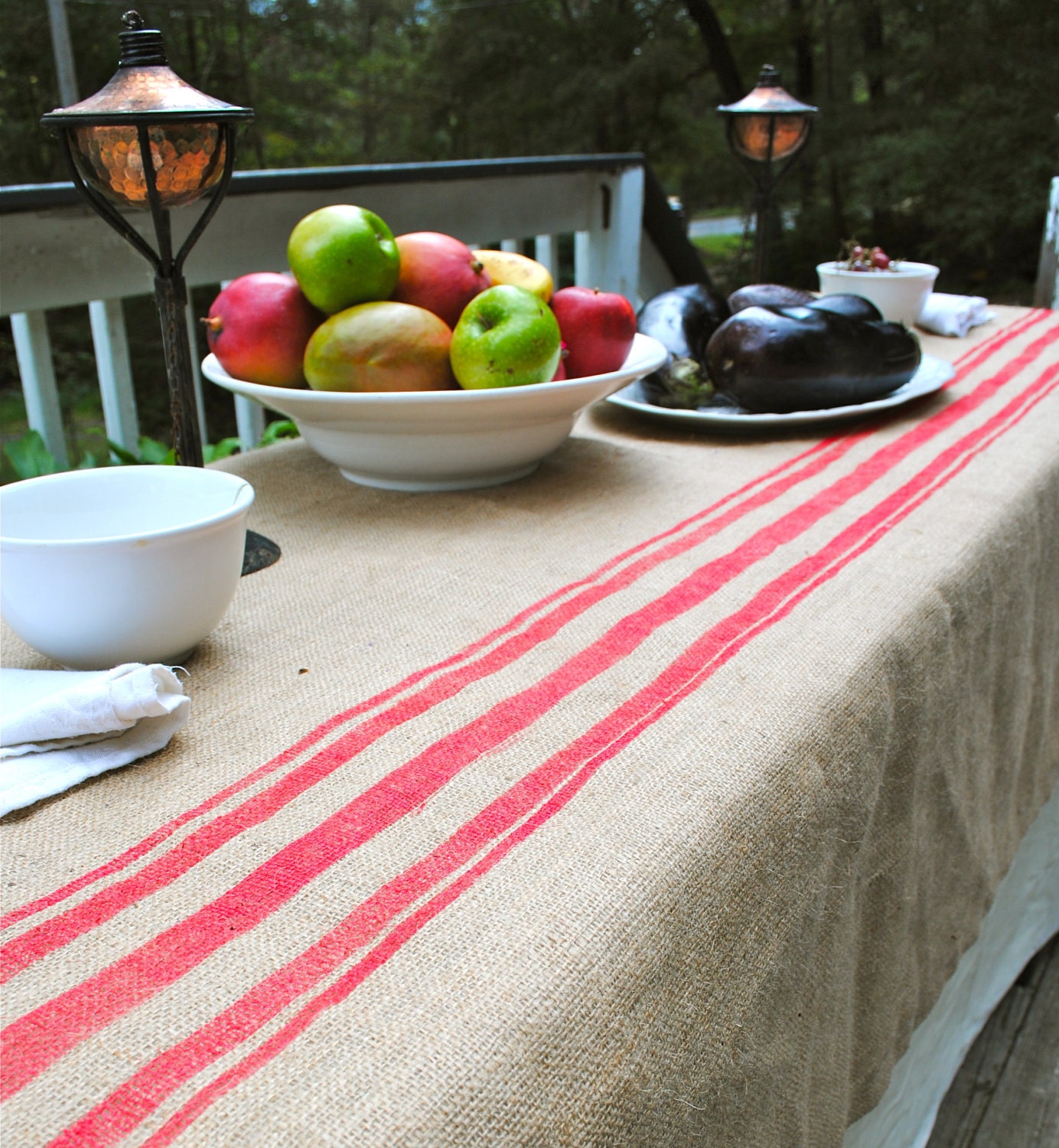 burlap table cover