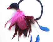 fun and arty fantasie bird necklace ooak - ArianeMariane