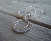 Strong and Delicate - matte bead wrapped sterling silver earrings