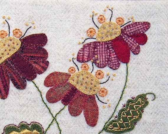 Jacobean Flower Applique, Embroidery / PDF Pattern / Jac 013