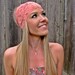 Wide Stretch Lace Headband in Coral (Pastel Peach)