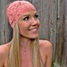 Wide Stretch Lace Headband in Coral (Pastel Peach)