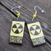 fallout shelter sign earrings post apocalypse atomic bomb nuclear radioactive earrings
